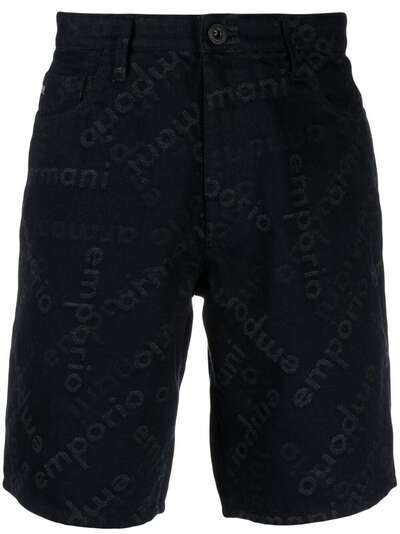 Emporio Armani джинсовые шорты с монограммой