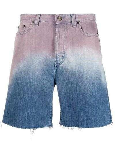Saint Laurent джинсовые шорты с эффектом градиента