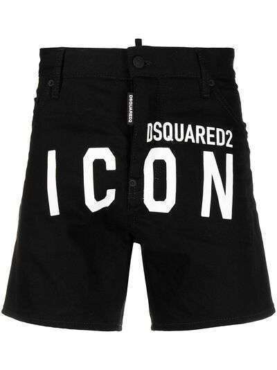 Dsquared2 джинсовые шорты с принтом Icon