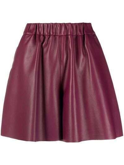 RED Valentino leather wide-leg shorts