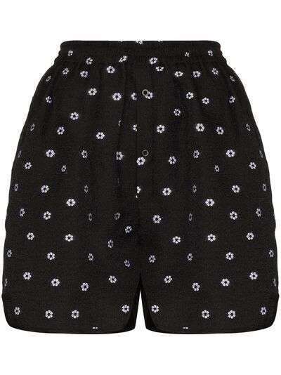 Cecilie Bahnsen Nivi floral embroidery shorts