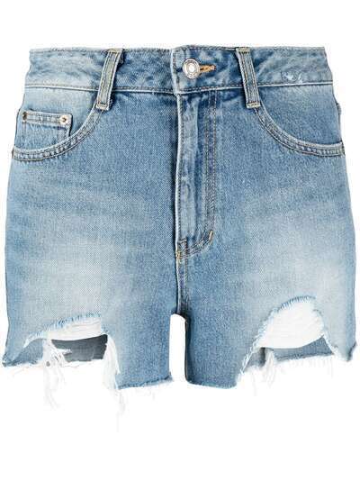 SJYP джинсовые шорты с эффектом потертости