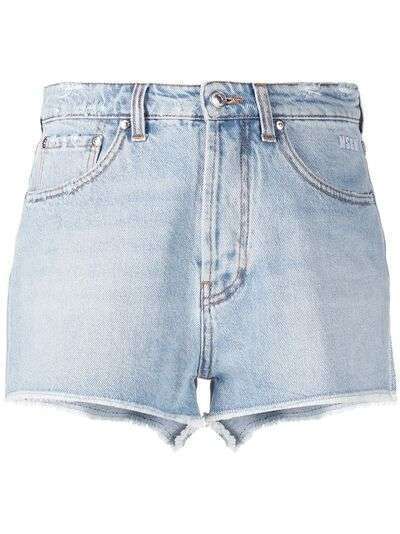 MSGM джинсовые шорты с необработанными краями