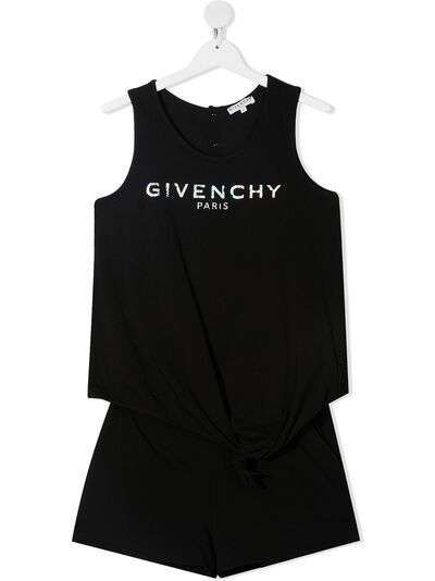 Givenchy Kids клетчатый комбинезон без рукавов с логотипом