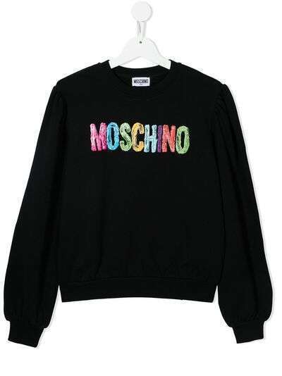 Moschino Kids толстовка с круглым вырезом и логотипом