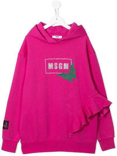 MSGM Kids худи с оборками и логотипом