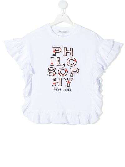Philosophy Di Lorenzo Serafini Kids футболка с вышитым логотипом и оборками