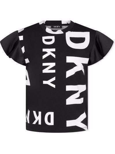Dkny Kids футболка с оборками на рукавах и логотипом