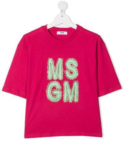 MSGM Kids футболка с короткими рукавами и вышитым логотипом