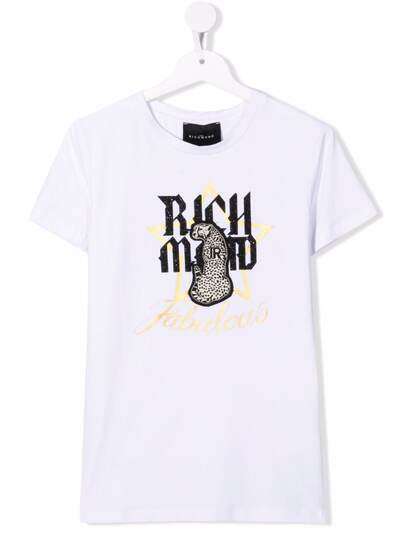 John Richmond Junior TEEN embellished-logo T-shirt