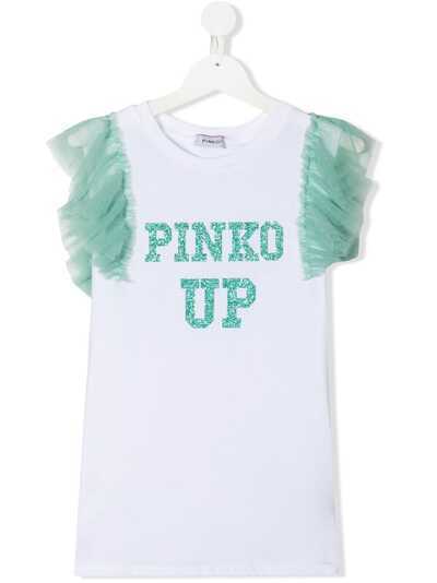 Pinko Kids топ с оборками и логотипом