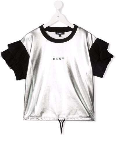 Dkny Kids футболка с эффектом металлик