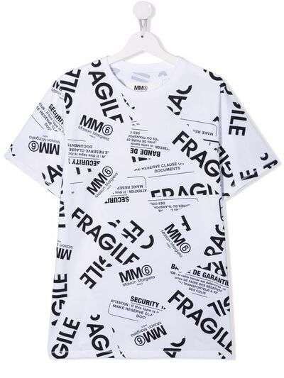 MM6 KIDS футболка с принтом Fragile