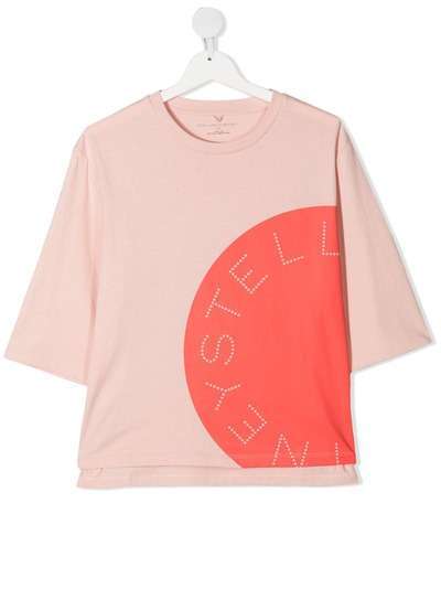 Stella McCartney Kids футболка оверсайз с логотипом