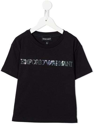 Emporio Armani Kids футболка с вышитым логотипом