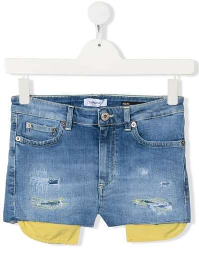 DONDUP KIDS джинсовые шорты с контрастной строчкой