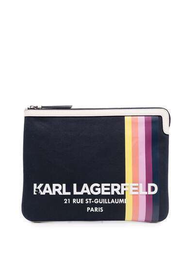 Karl Lagerfeld полосатый клатч с контрастной окантовкой