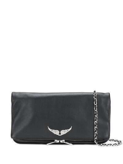 Zadig&Voltaire foldover zipped clutch
