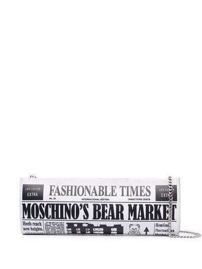 Moschino клатч с газетным принтом