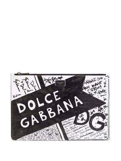 Dolce & Gabbana клатч с принтом граффити
