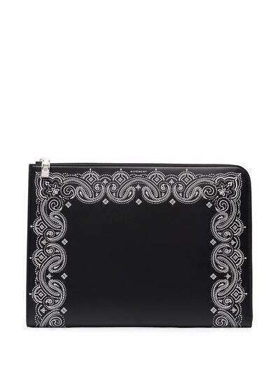 Givenchy paisley-print leather clutch bag