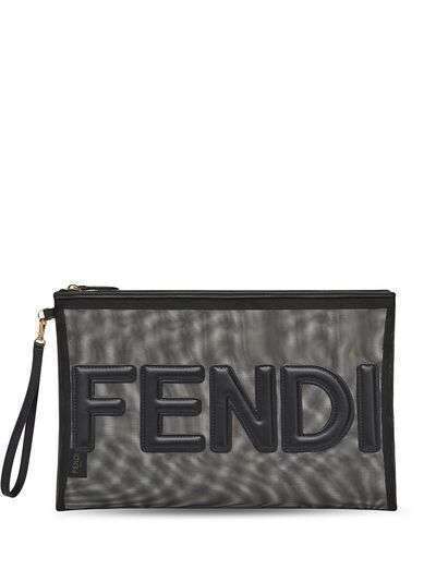 Fendi прозрачный клатч с логотипом