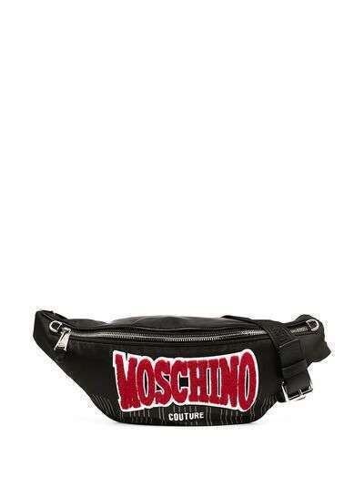 Moschino поясная сумка с нашивкой-логотипом