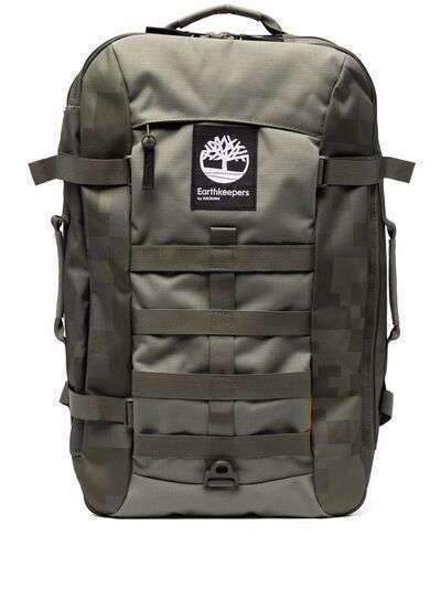 Timberland logo-patch camouflage backpack