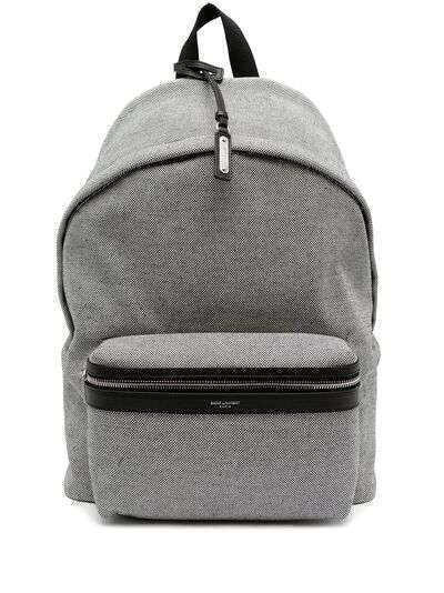 Saint Laurent check-pattern cotton backpack