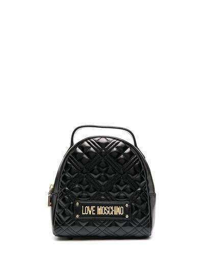 Love Moschino стеганый рюкзак с металлическим логотипом