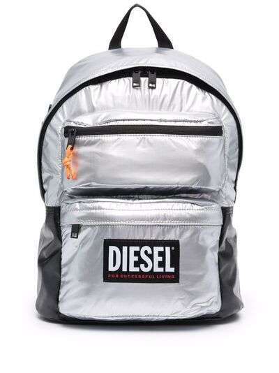 Diesel рюкзак с эффектом металлик и нашивкой-логотипом