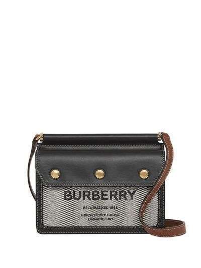 Burberry мини-сумка Title с принтом Horseferry