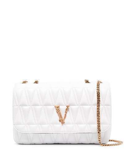 Versace стеганая сумка на плечо с логотипом