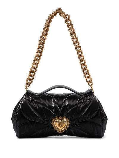 Dolce & Gabbana DG DEVOTION GLD HANDLE LTHR BAG