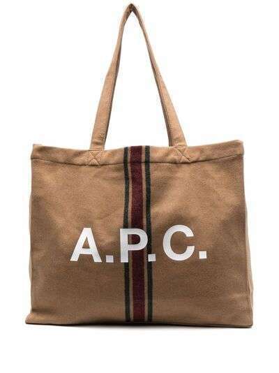 A.P.C. шерстяная сумка-тоут с логотипом