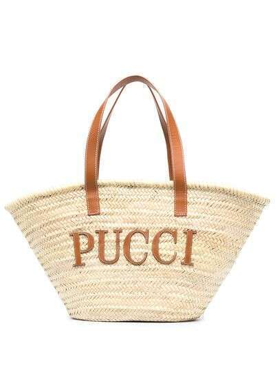 Emilio Pucci большая соломенная сумка-тоут