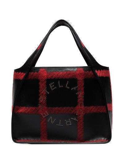 Stella McCartney клетчатая сумка-тоут с логотипом
