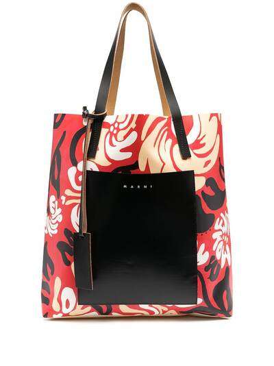 Marni сумка-тоут с абстрактным принтом и логотипом