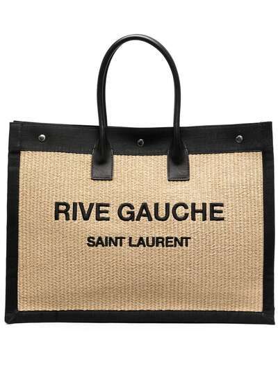 Saint Laurent соломенная сумка-тоут Rive Gauche