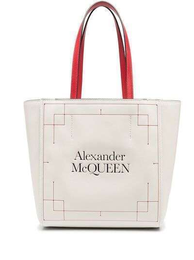 Alexander McQueen сумка-тоут Signature с тисненым логотипом