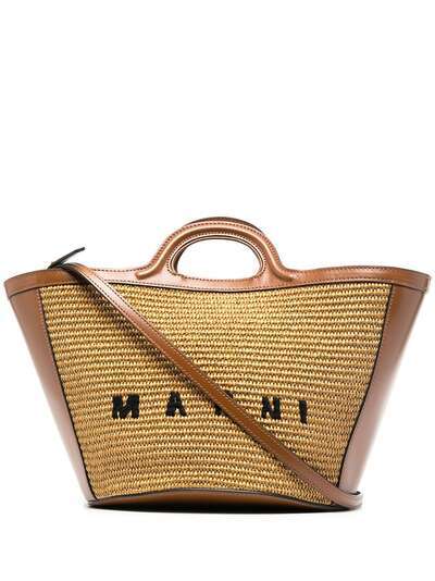 Marni сумка-тоут с вышитым логотипом