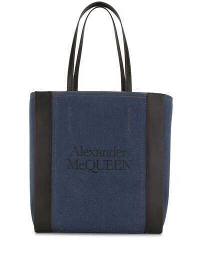Alexander McQueen джинсовая сумка-шопер с логотипом