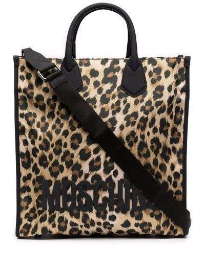 Moschino сумка-тоут с леопардовым принтом