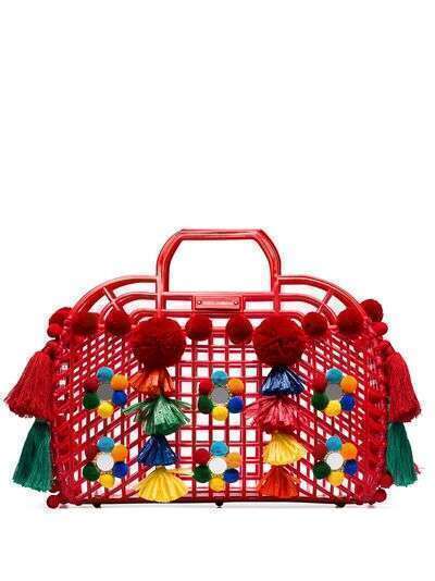 Dolce & Gabbana сумка-тоут Gomma + Ricamo с помпонами