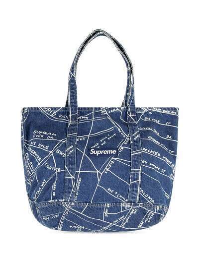 Supreme джинсовая сумка-тоут Gonz Map