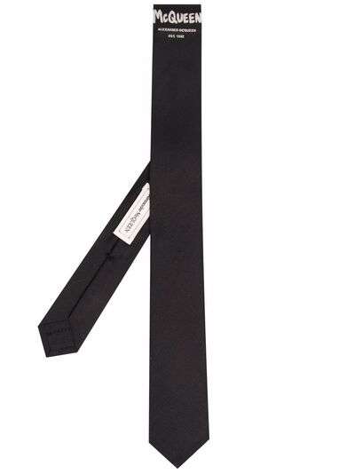 Alexander McQueen галстук с вышитым логотипом