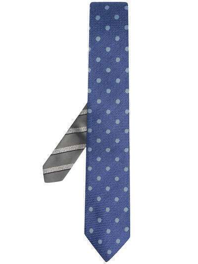 Canali галстук с вышитым узором в горох