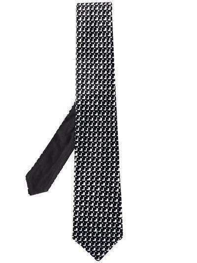 Giorgio Armani бархатный галстук с геометричным принтом