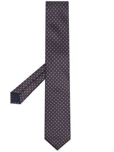 Corneliani галстук с геометричной вышивкой