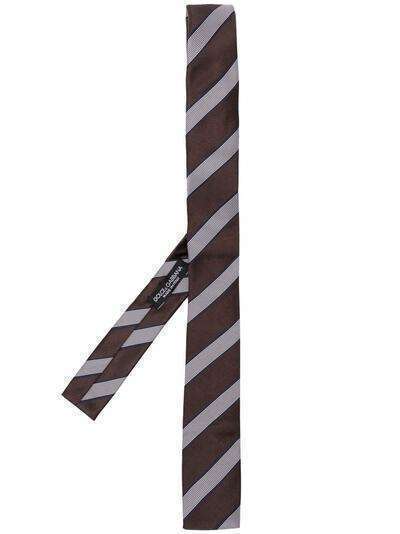 Dolce & Gabbana шелковый галстук в диагональную полоску